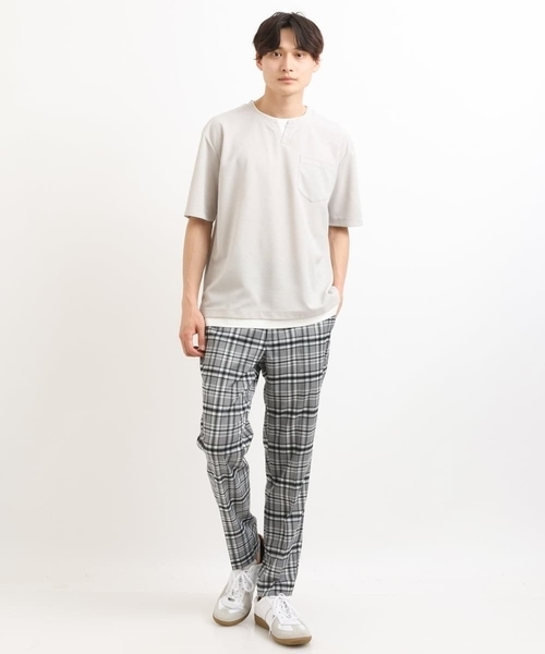 a.v.v(アーヴェヴェ)の「【接触冷感/S-XXL】梨地フェイクレイヤードカットソー(Tシャツ/カットソー・メンズ・ライトグレー/ミント/ブルー/ネイビー/オレンジ・46/48/44/50)」の15枚目の写真