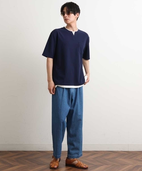 a.v.v(アーヴェヴェ)の「【接触冷感/S-XXL】梨地フェイクレイヤードカットソー(Tシャツ/カットソー・メンズ・ライトグレー/ミント/ブルー/ネイビー/オレンジ・46/48/44/50)」の18枚目の写真