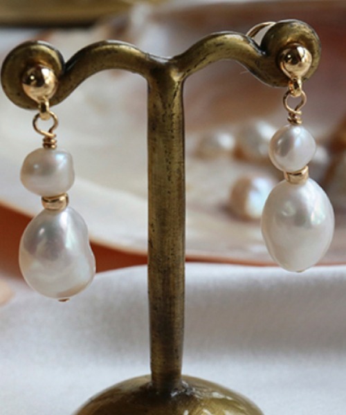 Ritomo De Ricco(リトモ・デ・リコ)の「落ちにくい!痛くなりにくいピアス風淡水パールーイヤリング(イヤリング・レディース・ゴールド・FREE)」の4枚目の写真