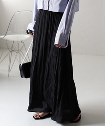 ワッシャープリーツロングスカート