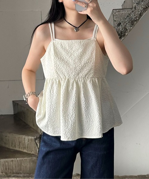 EPIMI E'PIMMY（エピミエピミー）の「マルチデニムリボンキャミソール（キャミソール・レディース・ロイヤルブルー/アイボリー/ブラック/グレー/ブラック系その他・MEDIUM）」の3枚目の写真