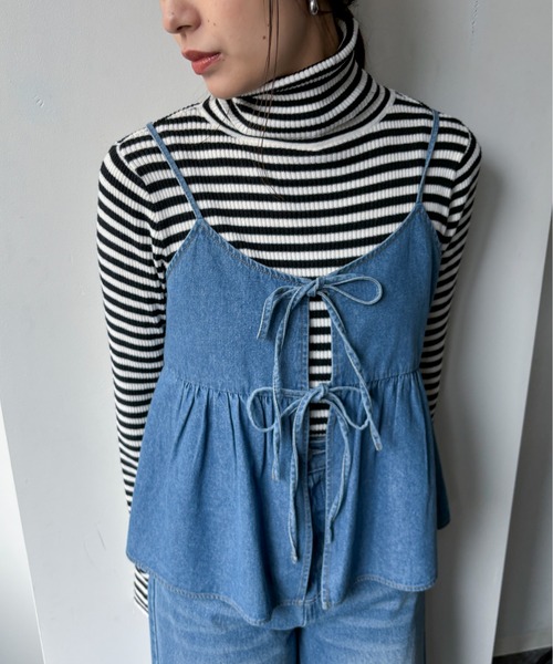 EPIMI E'PIMMY（エピミエピミー）の「マルチデニムリボンキャミソール（キャミソール・レディース・ロイヤルブルー/アイボリー/ブラック/グレー/ブラック系その他・MEDIUM）」の14枚目の写真