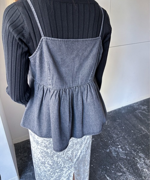 EPIMI E'PIMMY（エピミエピミー）の「マルチデニムリボンキャミソール（キャミソール・レディース・ロイヤルブルー/アイボリー/ブラック/グレー/ブラック系その他・MEDIUM）」の11枚目の写真