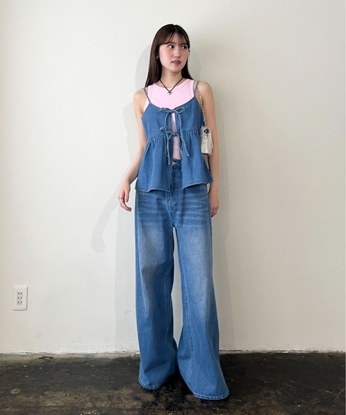 EPIMI E'PIMMY（エピミエピミー）の「マルチデニムリボンキャミソール（キャミソール・レディース・ロイヤルブルー/アイボリー/ブラック/グレー/ブラック系その他・MEDIUM）」の6枚目の写真