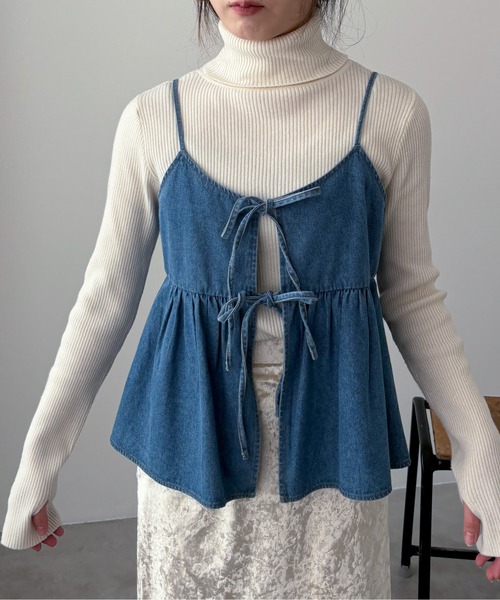 EPIMI E'PIMMY（エピミエピミー）の「マルチデニムリボンキャミソール（キャミソール・レディース・ロイヤルブルー/アイボリー/ブラック/グレー/ブラック系その他・MEDIUM）」の19枚目の写真