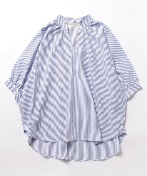 cona（コナ）の「スタンドギャザーVネックブラウス（シャツ/ブラウス・レディース・パープル/ブルー/オフホワイト・FREE）」の17枚目の写真