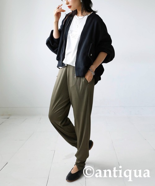 antiqua(アンティカ)の「裾スリットリブパンツ(その他パンツ・レディース・ブラック/ダークカーキ・M/L)」の19枚目の写真