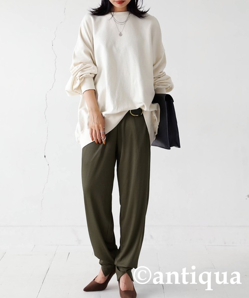 antiqua(アンティカ)の「裾スリットリブパンツ(その他パンツ・レディース・ブラック/ダークカーキ・M/L)」の15枚目の写真