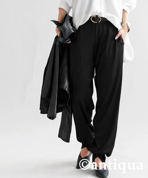 antiqua(アンティカ)の「裾スリットリブパンツ(その他パンツ・レディース・ブラック/ダークカーキ・M/L)」の6枚目の写真