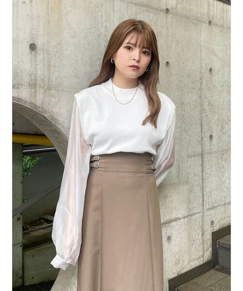 MURUA（ムルーア）の「シャイニースリーブドッキングニット（ニット/セーター・レディース・ブラック/ホワイト/ブルー・FREE）」の11枚目の写真