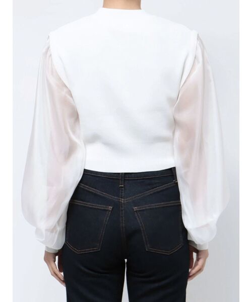 MURUA（ムルーア）の「シャイニースリーブドッキングニット（ニット/セーター・レディース・ブラック/ホワイト/ブルー・FREE）」の20枚目の写真