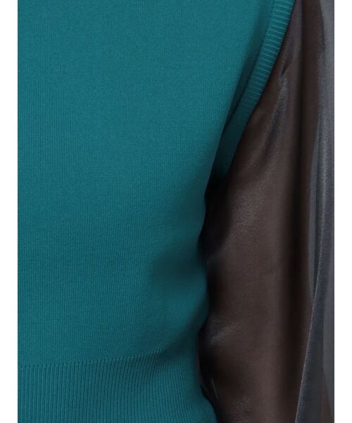 MURUA（ムルーア）の「シャイニースリーブドッキングニット（ニット/セーター・レディース・ブラック/ホワイト/ブルー・FREE）」の14枚目の写真