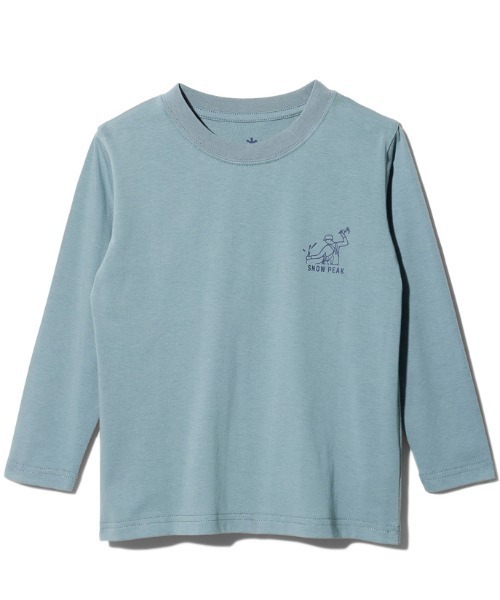 Snow Peak（スノーピーク）の「Kids Foam Printed L/S T shirt Snow Peak（Tシャツ/カットソー・キッズ・チャコール/ホワイト/サックスブルー・2/3/4/1）」の3枚目の写真