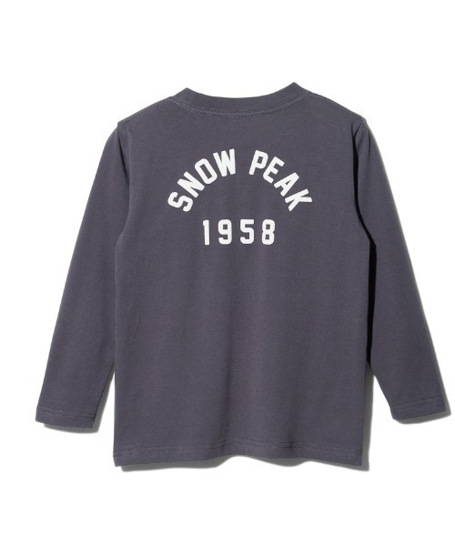 Snow Peak（スノーピーク）の「Kids Foam Printed L/S T shirt Snow Peak（Tシャツ/カットソー・キッズ・チャコール/ホワイト/サックスブルー・2/3/4/1）」の2枚目の写真