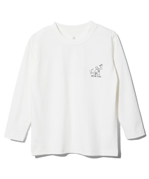 Snow Peak（スノーピーク）の「Kids Foam Printed L/S T shirt Snow Peak（Tシャツ/カットソー・キッズ・チャコール/ホワイト/サックスブルー・2/3/4/1）」の4枚目の写真