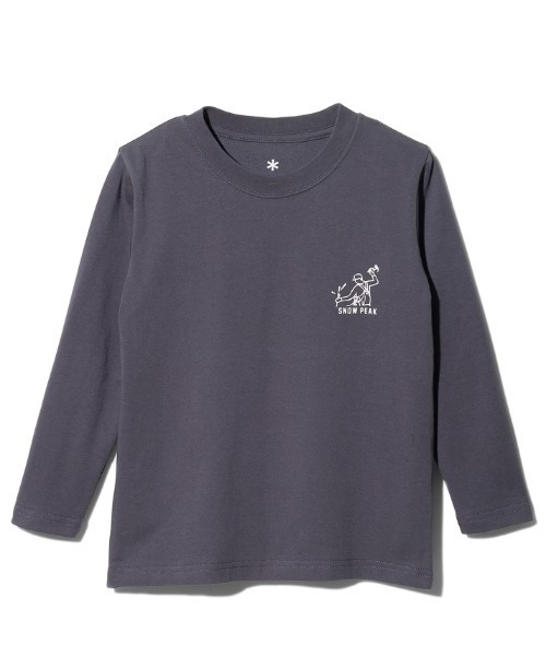 Snow Peak（スノーピーク）の「Kids Foam Printed L/S T shirt Snow Peak（Tシャツ/カットソー・キッズ・チャコール/ホワイト/サックスブルー・2/3/4/1）」の6枚目の写真