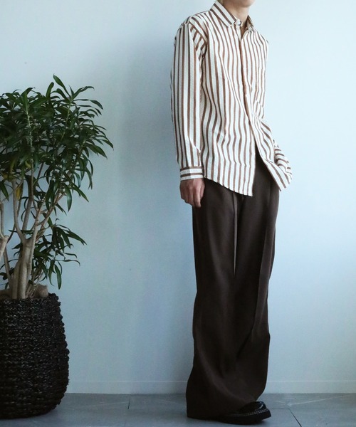 aimoha(アイモハ)の「aimoha mens スリムフィットストライプシャツ(シャツ/ブラウス・メンズ・ベージュ/グリーン/ブルー・X-LARGE/LARGE/XX-LARGE/MEDIUM)」の11枚目の写真