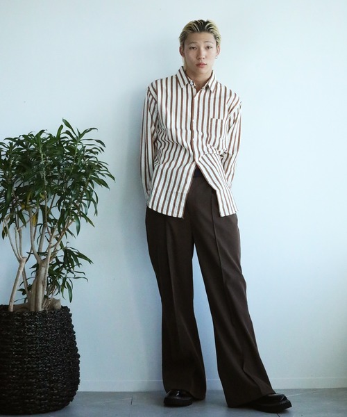 aimoha(アイモハ)の「aimoha mens スリムフィットストライプシャツ(シャツ/ブラウス・メンズ・ベージュ/グリーン/ブルー・X-LARGE/LARGE/XX-LARGE/MEDIUM)」の18枚目の写真