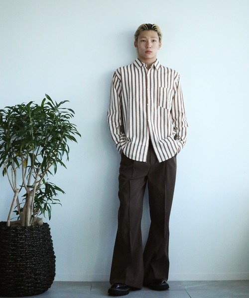 aimoha(アイモハ)の「aimoha mens スリムフィットストライプシャツ(シャツ/ブラウス・メンズ・ベージュ/グリーン/ブルー・X-LARGE/LARGE/XX-LARGE/MEDIUM)」の21枚目の写真