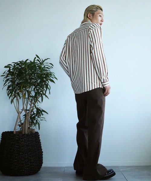 aimoha(アイモハ)の「aimoha mens スリムフィットストライプシャツ(シャツ/ブラウス・メンズ・ベージュ/グリーン/ブルー・X-LARGE/LARGE/XX-LARGE/MEDIUM)」の22枚目の写真