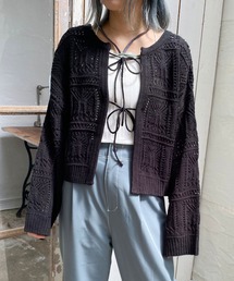 179/WG | 透かし編みリボンカーディガン(カーディガン/ボレロ)