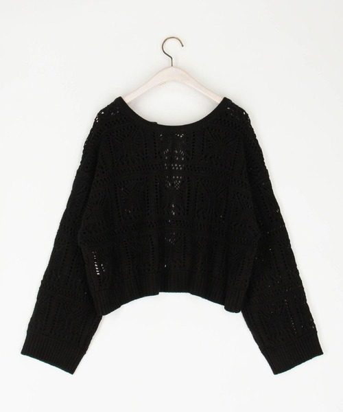 179/WG（イチナナキュウダブルジー）の「透かし編みリボンカーディガン（カーディガン/ボレロ・レディース・オフホワイト/ブラック/ピンク・FREE）」の7枚目の写真