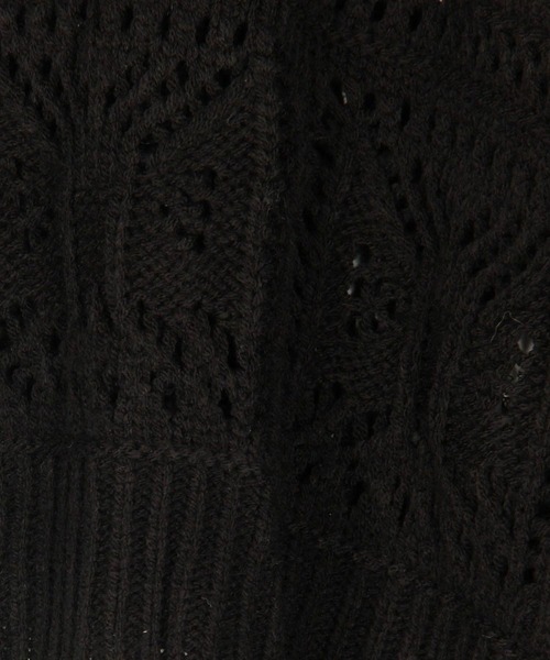 179/WG（イチナナキュウダブルジー）の「透かし編みリボンカーディガン（カーディガン/ボレロ・レディース・オフホワイト/ブラック/ピンク・FREE）」の12枚目の写真