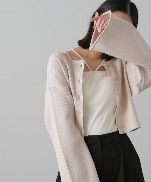 FREE'S MART（フリーズマート）の「【グリーンカラーWEB限定】前後2Wayレースアップカーディガン（カーディガン/ボレロ・レディース・ホワイト/ピンク/グリーン/ブラック・FREE）」の18枚目の写真