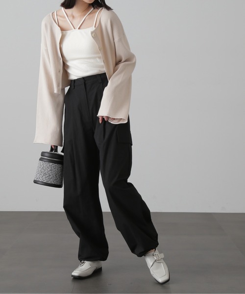 FREE'S MART（フリーズマート）の「【グリーンカラーWEB限定】前後2Wayレースアップカーディガン（カーディガン/ボレロ・レディース・ホワイト/ピンク/グリーン/ブラック・FREE）」の19枚目の写真