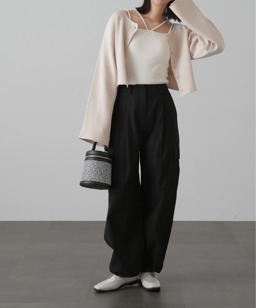 FREE'S MART（フリーズマート）の「【グリーンカラーWEB限定】前後2Wayレースアップカーディガン（カーディガン/ボレロ・レディース・ホワイト/ピンク/グリーン/ブラック・FREE）」の20枚目の写真