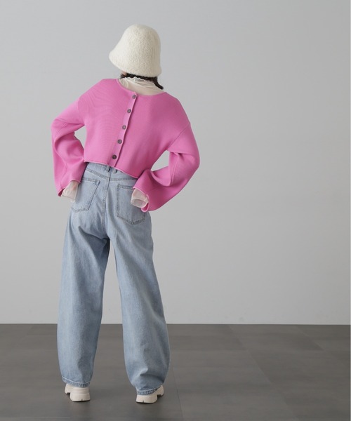 FREE'S MART（フリーズマート）の「【グリーンカラーWEB限定】前後2Wayレースアップカーディガン（カーディガン/ボレロ・レディース・ホワイト/ピンク/グリーン/ブラック・FREE）」の9枚目の写真