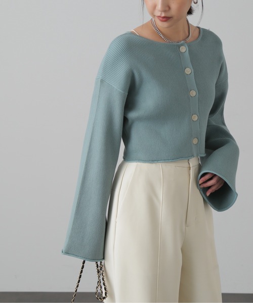 FREE'S MART（フリーズマート）の「【グリーンカラーWEB限定】前後2Wayレースアップカーディガン（カーディガン/ボレロ・レディース・ホワイト/ピンク/グリーン/ブラック・FREE）」の10枚目の写真