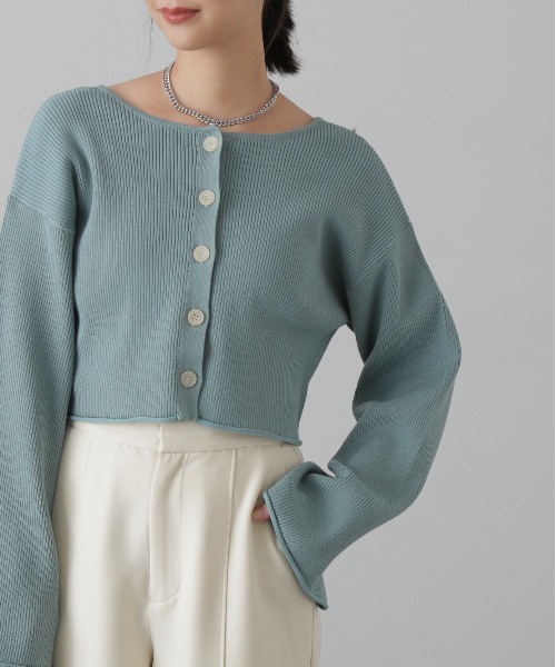 FREE'S MART（フリーズマート）の「【グリーンカラーWEB限定】前後2Wayレースアップカーディガン（カーディガン/ボレロ・レディース・ホワイト/ピンク/グリーン/ブラック・FREE）」の11枚目の写真