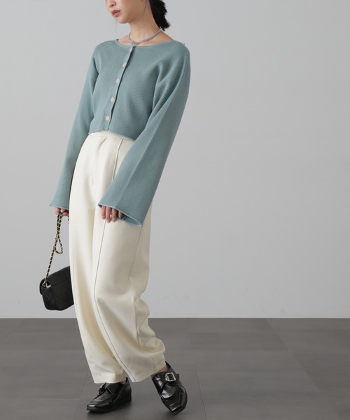 FREE'S MART（フリーズマート）の「【グリーンカラーWEB限定】前後2Wayレースアップカーディガン（カーディガン/ボレロ・レディース・ホワイト/ピンク/グリーン/ブラック・FREE）」の13枚目の写真