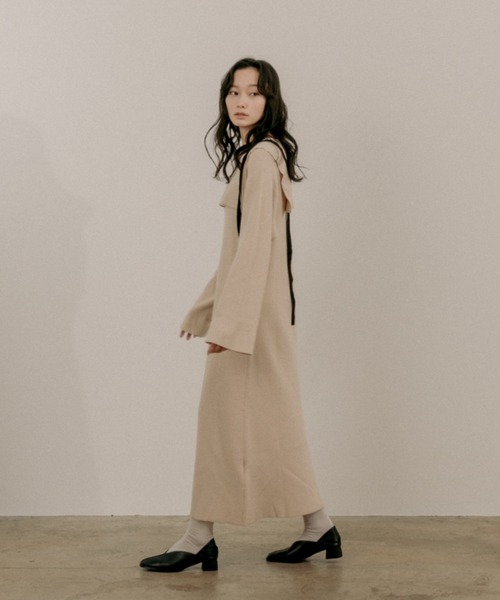 moi tytto（モイテュット）の「紐付きセーラーニットワンピース（ワンピース・レディース・ブラック/ベージュ/ナチュラル・FREE）」の7枚目の写真