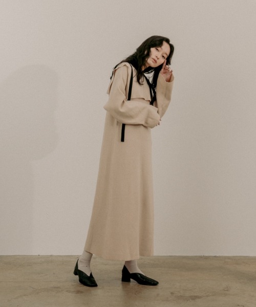 moi tytto（モイテュット）の「紐付きセーラーニットワンピース（ワンピース・レディース・ブラック/ベージュ/ナチュラル・FREE）」の10枚目の写真