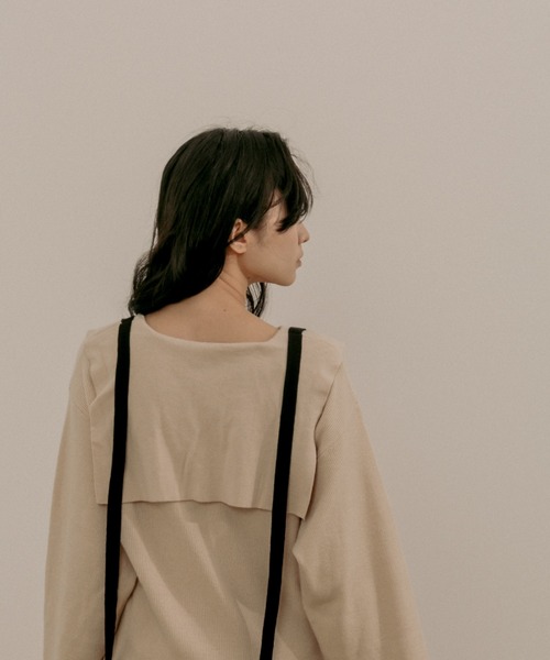 moi tytto（モイテュット）の「紐付きセーラーニットワンピース（ワンピース・レディース・ブラック/ベージュ/ナチュラル・FREE）」の19枚目の写真