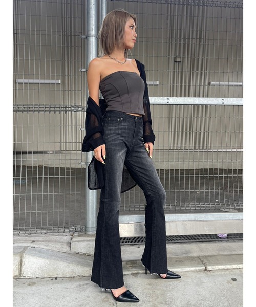 EGOIST（エゴイスト）の「Backレースアップフレアデニムパンツ（デニムパンツ・レディース・ブラック/ネイビー・S/M/SS）」の15枚目の写真