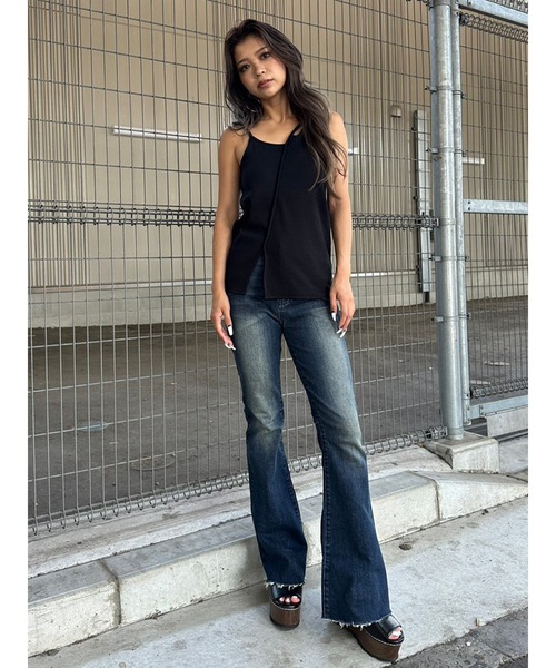 EGOIST（エゴイスト）の「Backレースアップフレアデニムパンツ（デニムパンツ・レディース・ブラック/ネイビー・S/M/SS）」の16枚目の写真