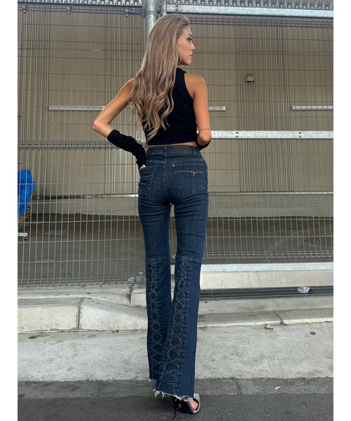 EGOIST（エゴイスト）の「Backレースアップフレアデニムパンツ（デニムパンツ・レディース・ブラック/ネイビー・S/M/SS）」の19枚目の写真