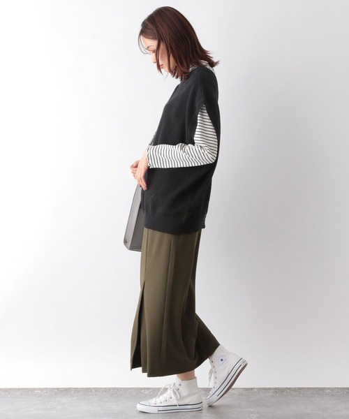 GLOBAL WORK(グローバルワーク)の「トリプルイージーカーディガンベスト/906736(ベスト・レディース・ブラウン/ブラック系その他/ブラック/アイボリー・FREE)」の9枚目の写真