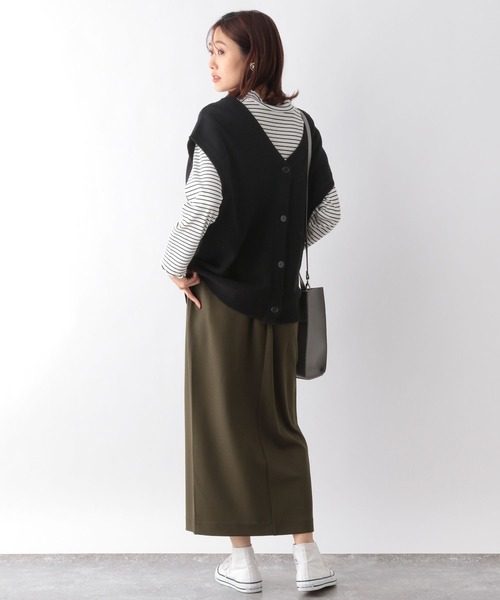 GLOBAL WORK(グローバルワーク)の「トリプルイージーカーディガンベスト/906736(ベスト・レディース・ブラウン/ブラック系その他/ブラック/アイボリー・FREE)」の10枚目の写真