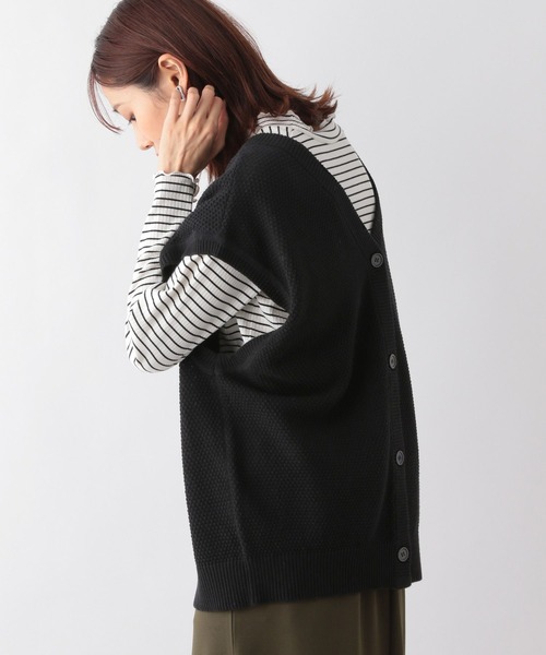 GLOBAL WORK(グローバルワーク)の「トリプルイージーカーディガンベスト/906736(ベスト・レディース・ブラウン/ブラック系その他/ブラック/アイボリー・FREE)」の11枚目の写真