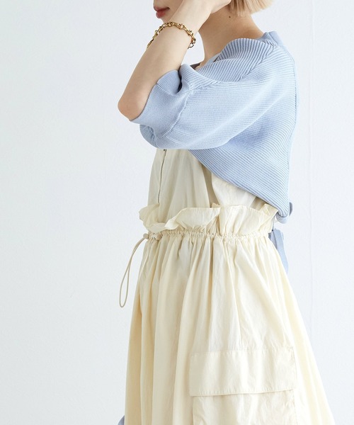 w closet（ダブルクローゼット）の「カーゴナイロンキャミワンピース（ワンピース・レディース・ブラック/ライトカーキ/グレイッシュベージュ/ブラウン/スミクロ・FREE）」の9枚目の写真