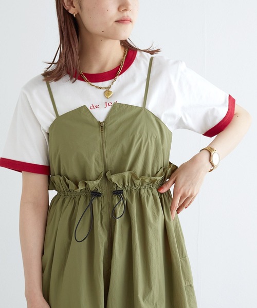 w closet（ダブルクローゼット）の「カーゴナイロンキャミワンピース（ワンピース・レディース・ブラック/ライトカーキ/グレイッシュベージュ/ブラウン/スミクロ・FREE）」の22枚目の写真