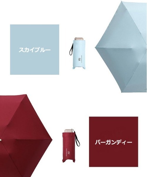 COMON+(コモンプラス)の「UVカット 99% 晴雨兼用 コンパクト 折り畳み傘(折りたたみ傘・レディース・ミント/ライトピンク/スカイブルー/バーガンディー/レモンイエロー・FREE)」の20枚目の写真
