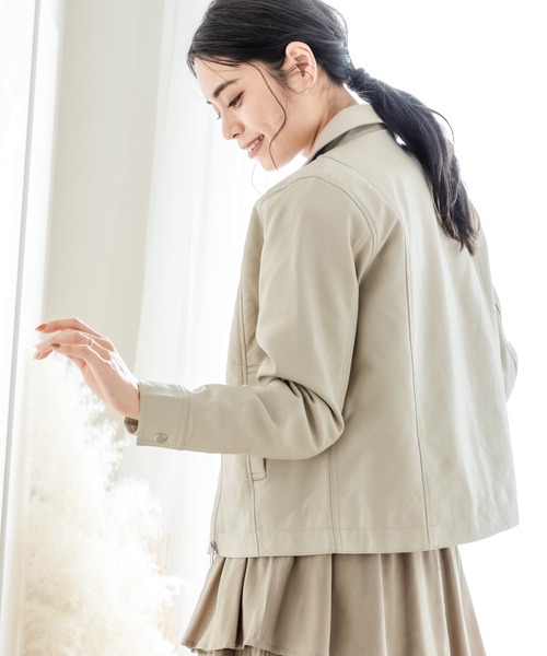 TRIANGLE PALETTE（トライアングルパレット）の「Wライダースジャケット（ライダースジャケット・レディース・ブラック/アイボリー・M）」の11枚目の写真