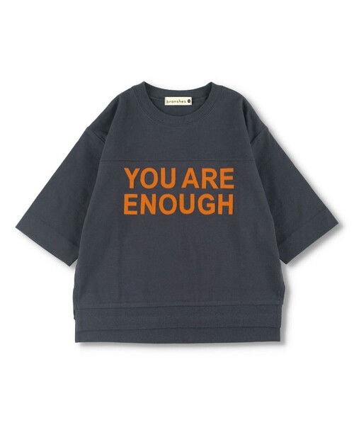 BRANSHES(ブランシェス)の「ロゴアップリケ7分袖Tシャツ(Tシャツ/カットソー・キッズ・チャコールグレー/オフホワイト・120/110/140/90/130/100/150)」の16枚目の写真