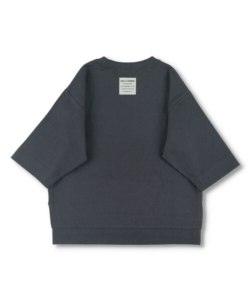 BRANSHES(ブランシェス)の「ロゴアップリケ7分袖Tシャツ(Tシャツ/カットソー・キッズ・チャコールグレー/オフホワイト・120/110/140/90/130/100/150)」の17枚目の写真