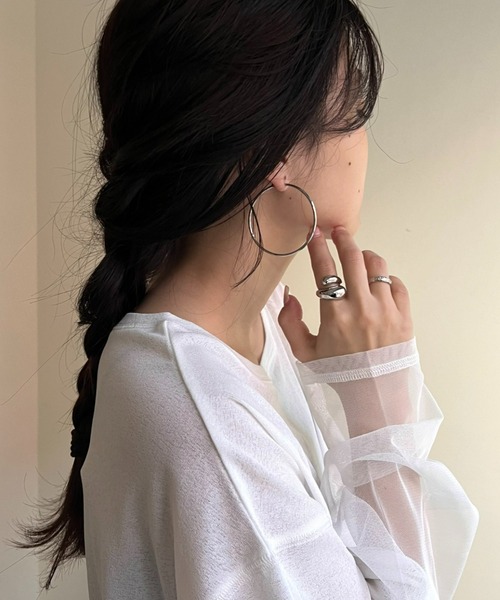 CIAOPANIC TYPY（チャオパニックティピー）の「【 lil/リル】メタルフープピアスM（ピアス（両耳用）・レディース・シルバー/ゴールド・ONE SIZE）」の10枚目の写真